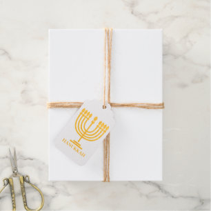 Hanukkiah Happy Hanukkah Jewish Holiday Menorah Gift Tags
