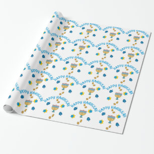 Hanukkuh Symbols Wrapping Paper