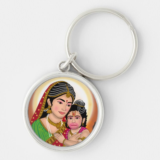 Hanuman & Anjana Mata Keychain (Front)