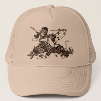 HANUMAN - FIGHTING BUDDHIST & HINDU GODS. TRUCKER HAT