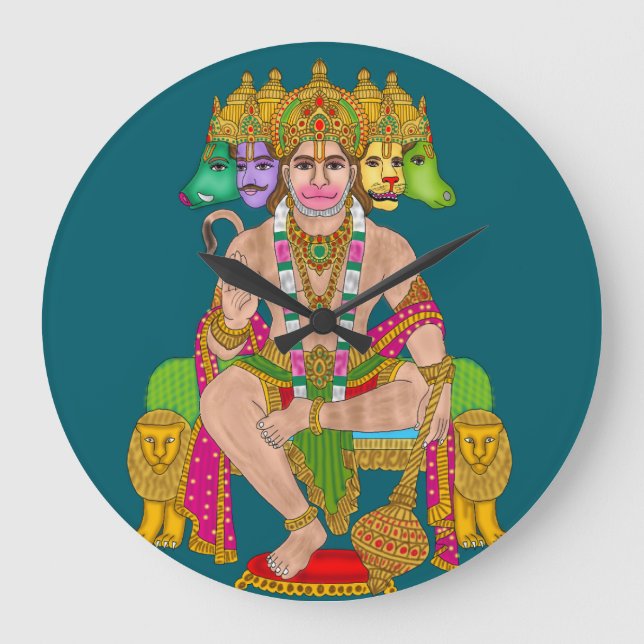 Hanuman Ji Clock | Hindu Lord Hanuman Spiritual Wa (Front)