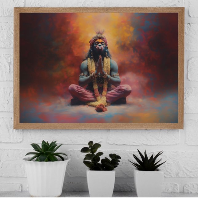 Hanuman Pastel Rainbow Colour Splash Painting Art  Poster (Creator Uploaded)
