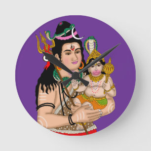 Hanuman & Shiva Wall Clock