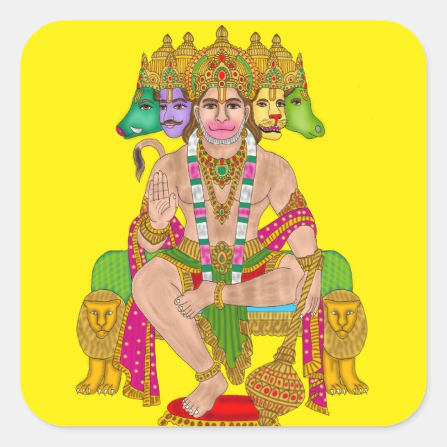 Hanuman Sticker | Hindu Lord Hanuman Spiritual Art (Front)