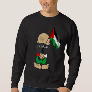 Hanzala Palestine Flag Arabic Calligraphy Free Pal Sweatshirt