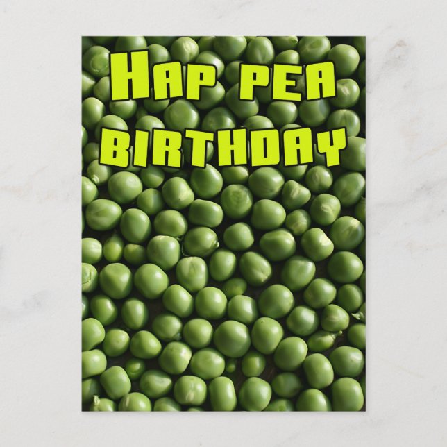 Hap Pea Birthday Postcard (Front)
