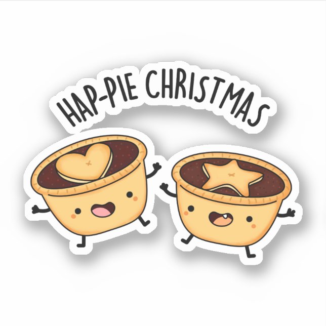 Hap-pie Christmas Funny Christmas Pie Pun  (Front)