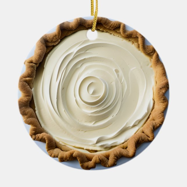 Hap-pie Christmas Sweetie Pie | Funny Food Pun  Ceramic Tree Decoration (Front)