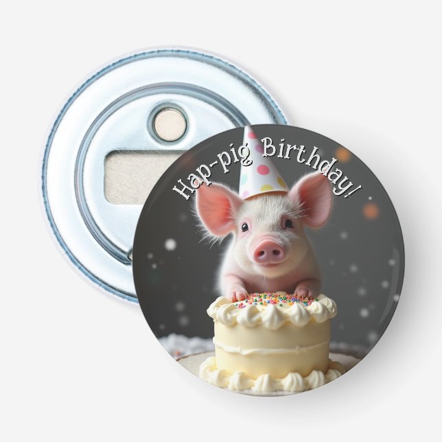 Hap pig Birthday Bottle Opener (Front)