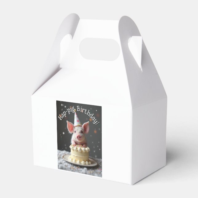 Hap pig Birthday Favour Box (Front Side)
