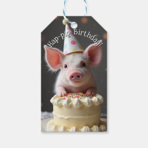 Hap pig Birthday Gift Tags