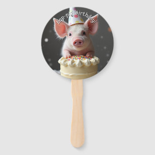 Hap pig Birthday Hand Fan