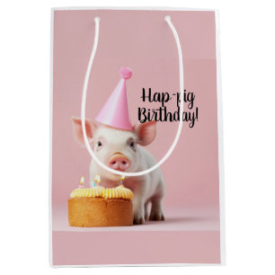 Hap-pig Birthday! Medium Gift Bag