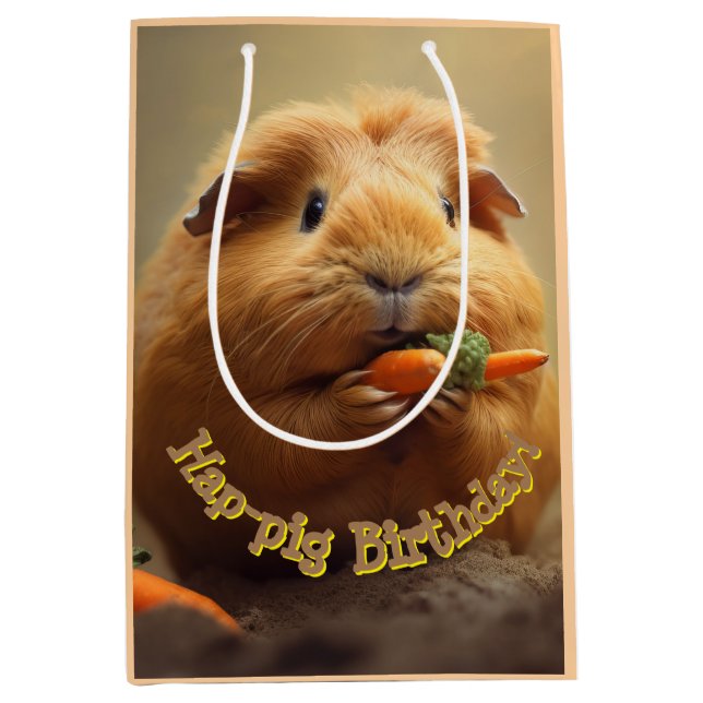 Hap-pig Birthday! Medium Gift Bag (Front)