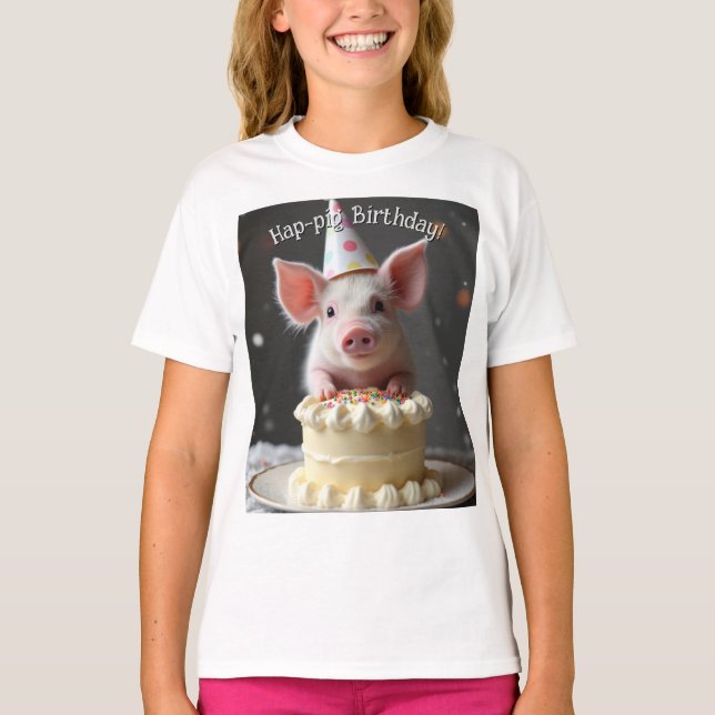 Hap pig Birthday T-Shirt (Front)