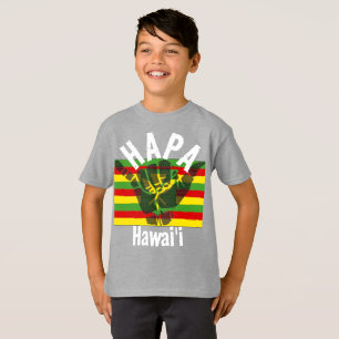 HAPA HAWAII Kānaka Maoli Flag TRIBAL SHAKA BG Wht T-Shirt