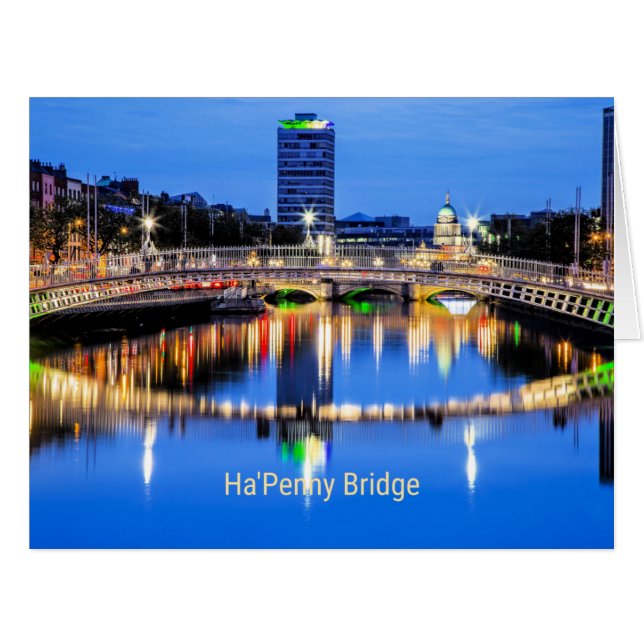 Ha'Penny Bridge, Dublin, Ireland Postcard (Front Horizontal)