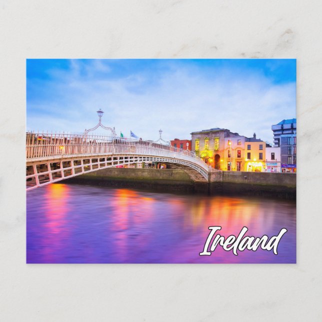 Ha'penny Bridge, Dublin, Ireland Postcard (Front)
