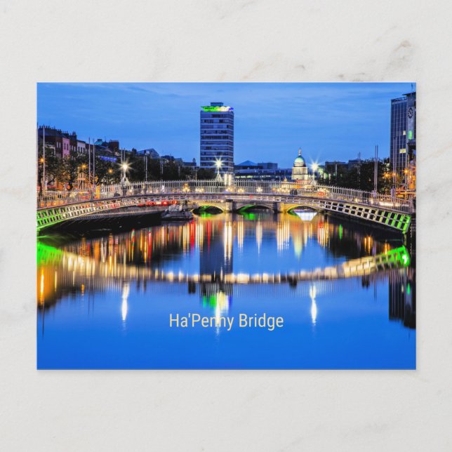 Ha'Penny Bridge, Dublin, Ireland Postcard (Front)