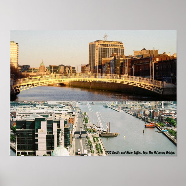 Ha'penny Bridge, Irish Financial Centre Dublin Poster (Front)