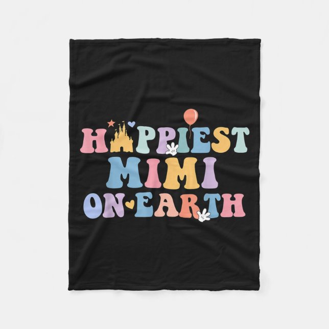 Hapest Mimi On Earth Hapest Grandma Matching Famil Fleece Blanket (Front)