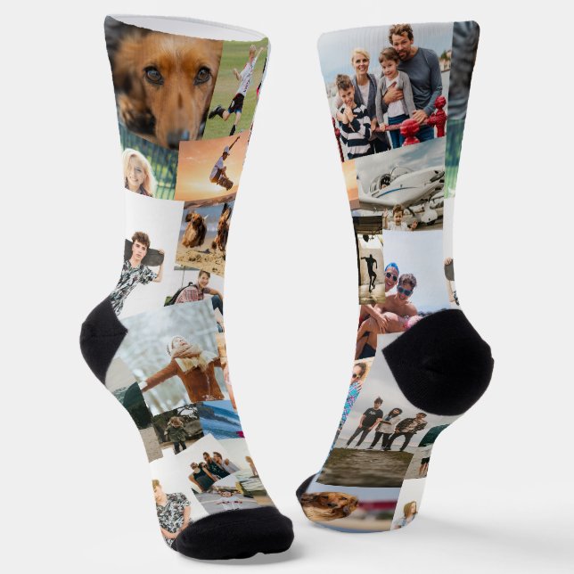 Haphazardly Overlapping Photos Collage Template Socks (Angled)