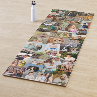 Haphazardly Overlapping Photos Collage Template Yoga Mat