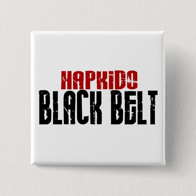 Hapkido Black Belt 15 Cm Square Badge (Front)