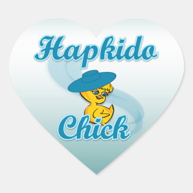Hapkido Chick #3 Heart Sticker (Front)