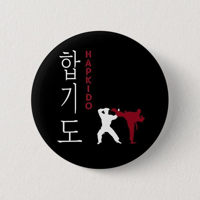 Hapkido Korean Martial Arts 6 Cm Round Badge (Front)