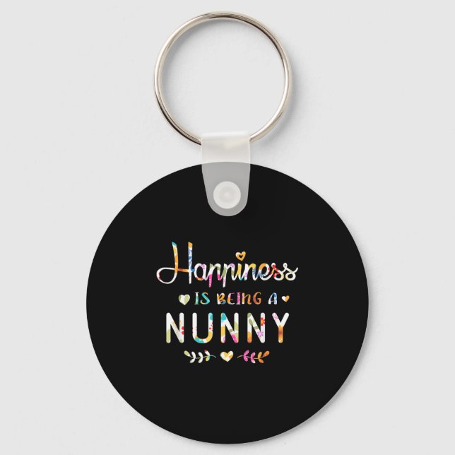 Hapness Is Being A Nunny Cute Grandma Christmas Gi Key Ring (Front)