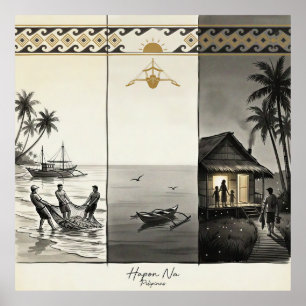 Hapon Na-End of Day Philippines Sumi-e Poster
