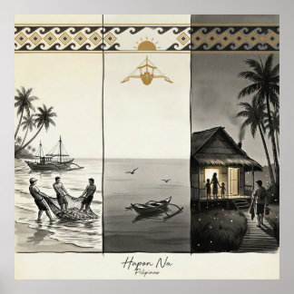 Hapon Na-End of Day Philippines Sumi-e Poster
