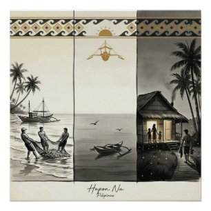 Hapon Na-End of Day Philippines Sumi-e Poster