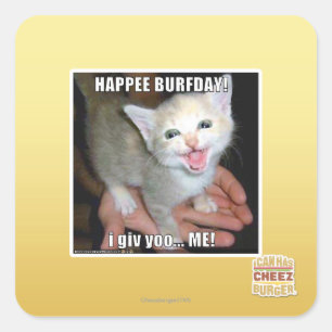 HAPPEE BURFDAY! SQUARE STICKER