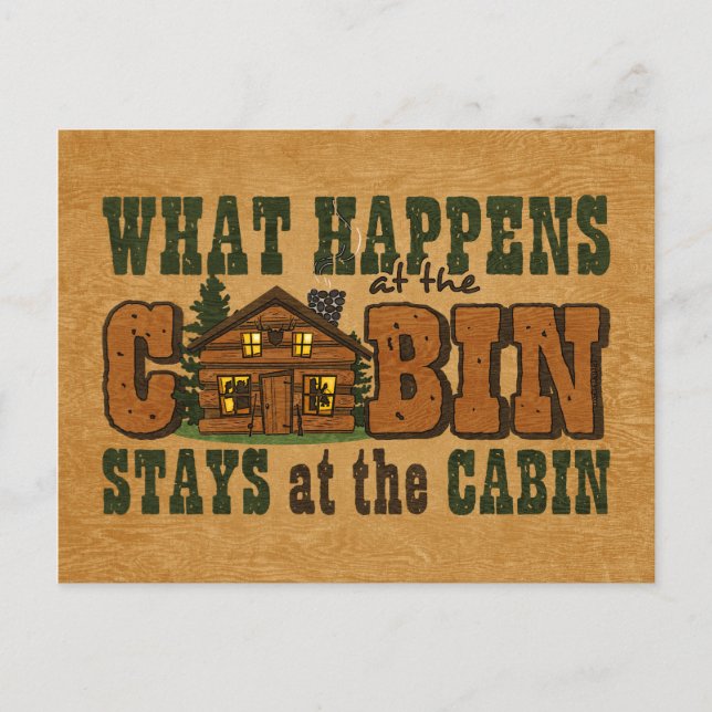 Happens At The Cabin Invitation Postcard (Front)