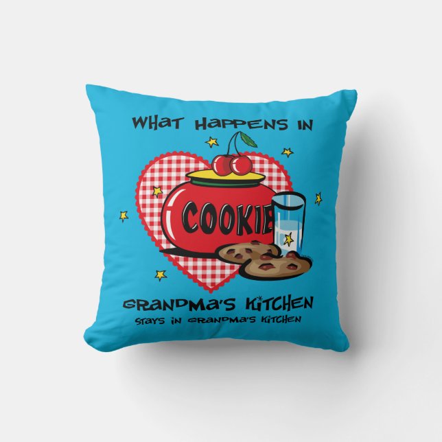 Happens In Grandma's Kitchen Pillow (Front)