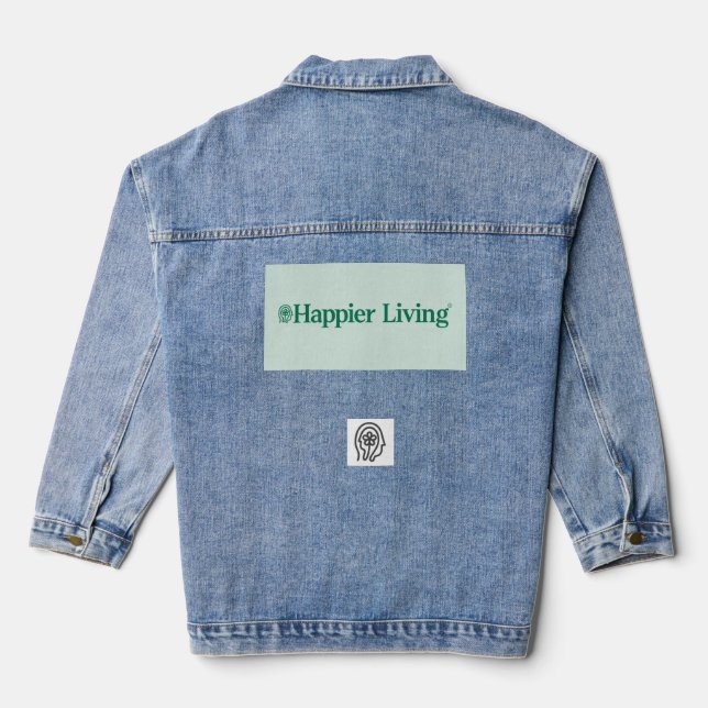 Happier Living Logo Denim Jacket (Back)