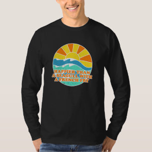 Happier Than A Seagull Beach Beach Bum Humour T-Shirt