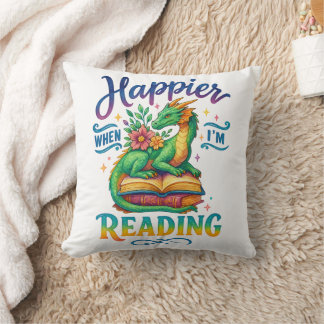 Happier When I'm Reading Cushion