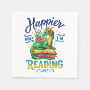 Happier When I'm Reading Napkin
