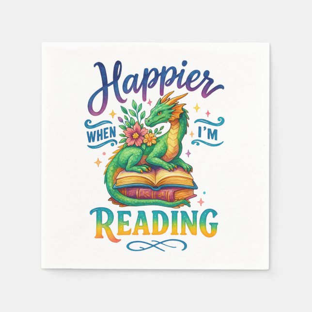 Happier When I'm Reading  Napkin (Front)