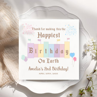 Happiest Birthday On Earth Magical Birthday Napkin