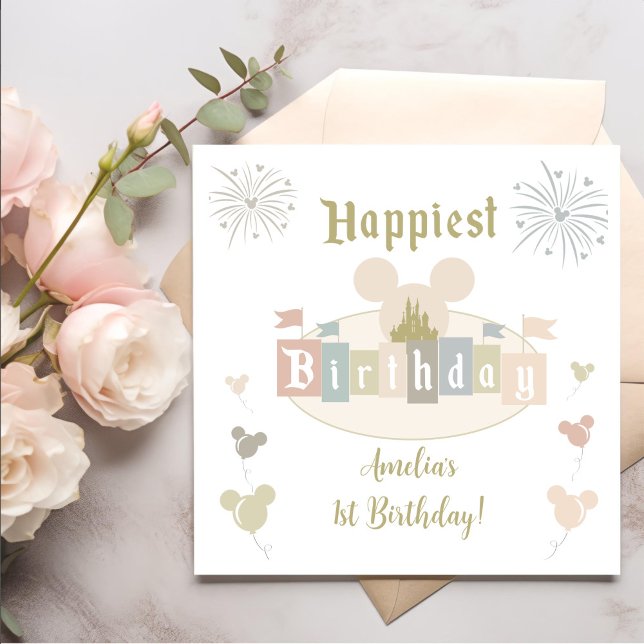Happiest Birthday On Earth Magical Birthday Napkin (Creator Uploaded)