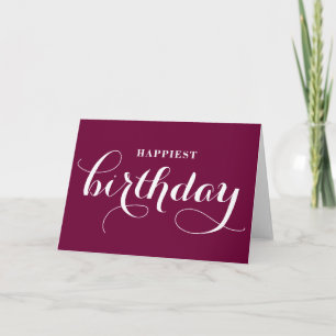 Happiest Birthday Whimsical Calligraphy Card