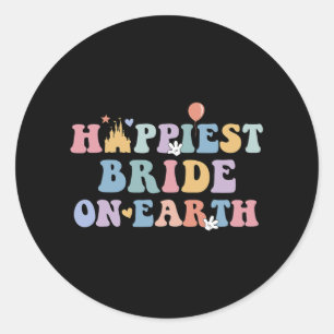Happiest Bride On Earth Classic Round Sticker