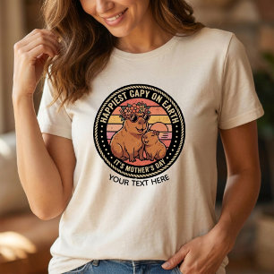 Happiest Capy On Earth Mother's Day Retro Sunset  Tri-Blend Shirt