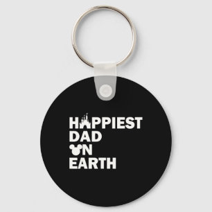 Happiest Dad On Earth Funny Papa Daddy Happy Fathe Key Ring