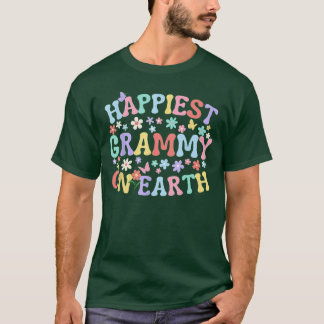 Happiest Grammy On Earth Familyrip Squad Groovy Gr T-Shirt