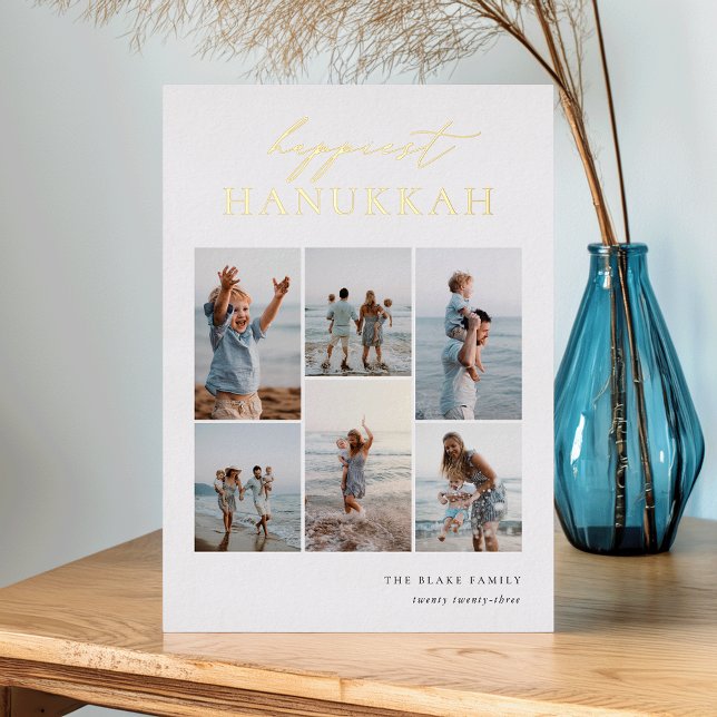 Happiest Hanukkah Elegant 6 Photo Collage (Creator Uploaded)